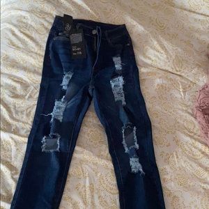 Fashion Nova high rise ripped jeans